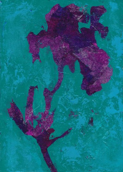 Abstract Purple Iris by Lena Ru