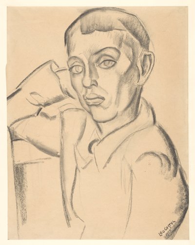 Young Man Resting His Head on His Hand by Leo Gestel (signed by artist)