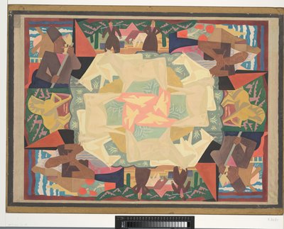 Carpet Design Motif Holland by Leo Gestel (signed by artist)