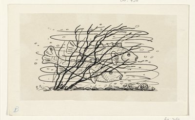 Two fish in the water by Leo Gestel (signed by artist)