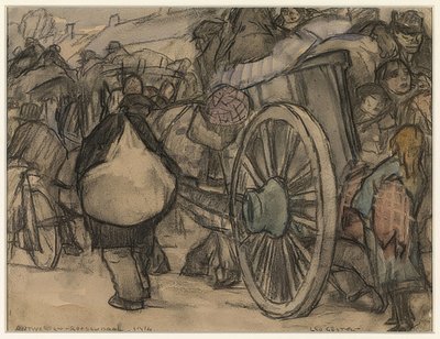 Refugees on the Way from Amsterdam to Roosendaal by Leo Gestel