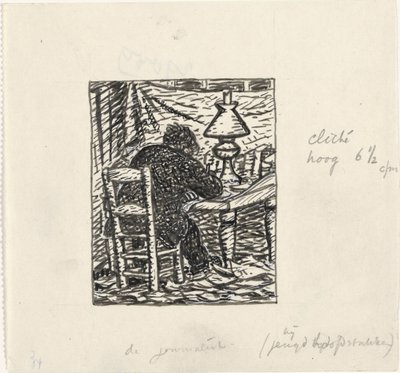 Man Writing at a Table by Leo Gestel
