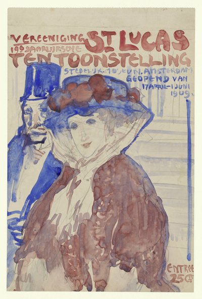 Design for the Poster of the 19th Annual Exhibition of Vereening St. Lukas in the Stedelijk Museum in Amsterdam by Leo Gestel