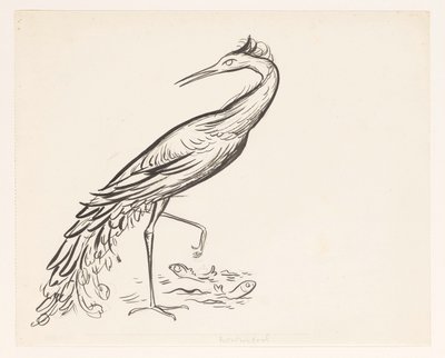 Heron by the Water with Two Fish at Its Feet by Leo Gestel