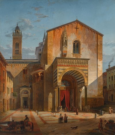 Bergamo - View of the Southern Transept of S. Maria Maggiore by Leo von Klenze
