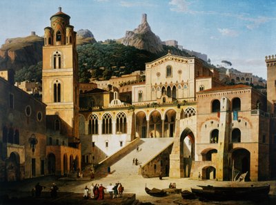 Square in front of Cathedral of Amalfi by Leo von Klenze