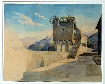 The Terrace of the Inn. Painting by Leo Von Klenze by Leo von Klenze