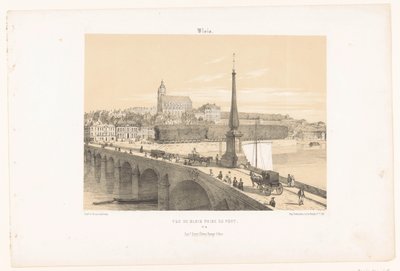 View of Blois from the bridge by Leon Auguste Asselineau