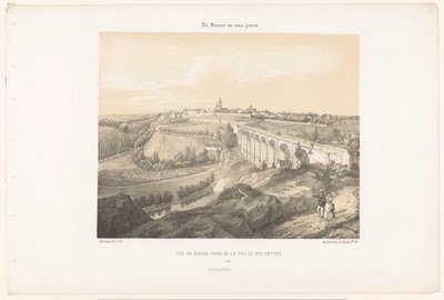 View of Dinan and the Viaduct over the River Rance by Leon Auguste Asselineau