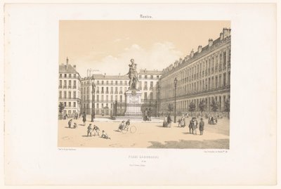 View of the Cours Cambronne in Nantes (Contemporary France) by Leon Auguste Asselineau
