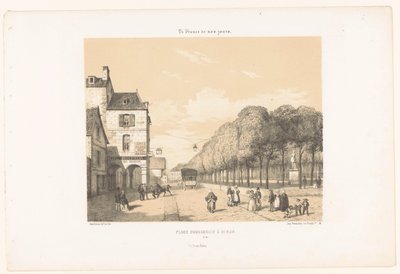 View of the Place Du Guesclin in Dinan by Leon Auguste Asselineau