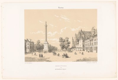 View of Place Maréchal-Foch and Cours Saint-Pierre in Nantes (Contemporary France) by Leon Auguste Asselineau