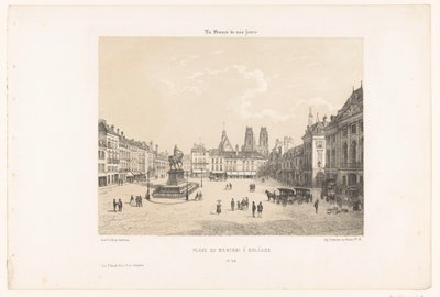 View of Place du Martroi in Orléans (Contemporary France) by Leon Auguste Asselineau