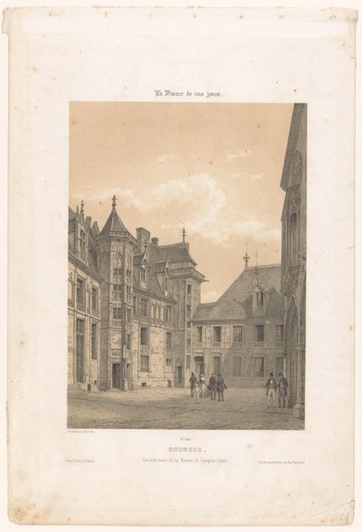 View of the courtyard of the Palais Jacques-Coeur in Bourges (Contemporary France) by Leon Auguste Asselineau