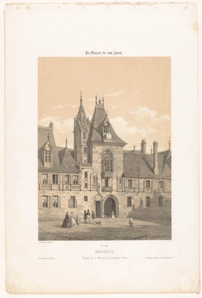 View of the façade of the Palais Jacques-Coeur in Bourges (Contemporary France) by Leon Auguste Asselineau