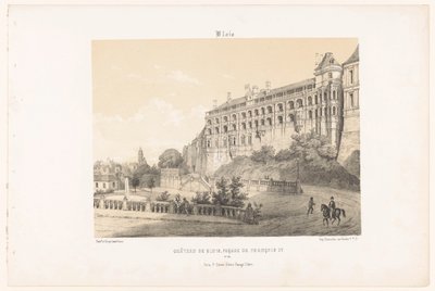 View of the façade of King Francis I of the Castle of Blois (Contemporary France) by Leon Auguste Asselineau