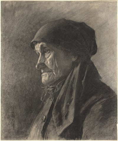 An Elderly Peasant Woman by Leon Augustin Lhermitte