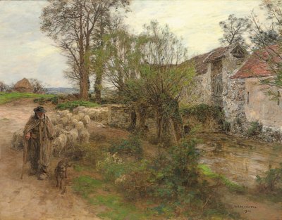Exit of the Herd of Chailly Street by Leon Augustin Lhermitte