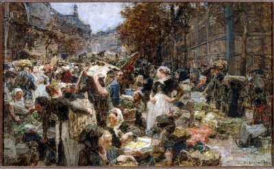 Provisioning of the Halles, Sketch for the Town Hall of Paris, circa 1888-1889 by Leon Augustin Lhermitte