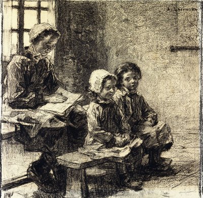 Little Girls at the School of Mont-Saint-Pere by Leon Augustin Lhermitte