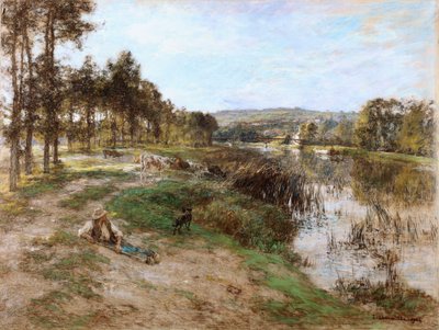 On the Banks of the Marne by Leon Augustin Lhermitte