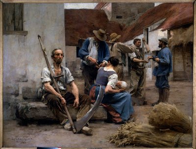 The Payroll of Peasant Harvesters in a Farm Yard by Leon Augustin Lhermitte