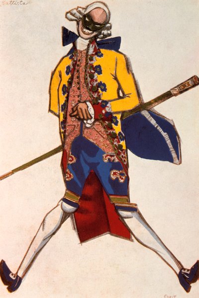 Battista, Costume Design for a Comedy by Carol Goldoni by Leon Bakst