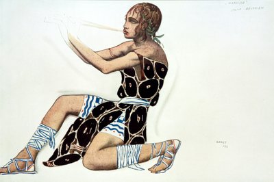Beotien, Costume Design for a Ballets Russes Production of Narcisse, Music by Tcherepnin by Leon Bakst