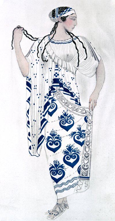Costume design for Ida Rubinstein as Helen in the ballet Helen of Sparta by Leon Bakst