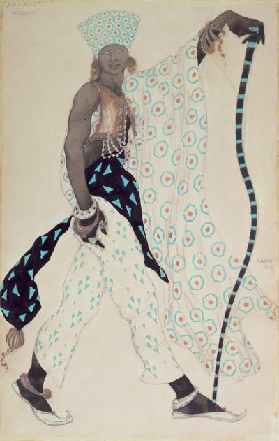 Costume design for Le Pelerin: Blue God by Leon Bakst