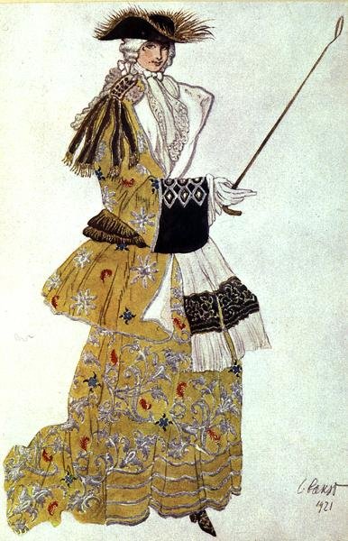 Costume Design for The Baroness Hunting, from Sleeping Beauty by Leon Bakst