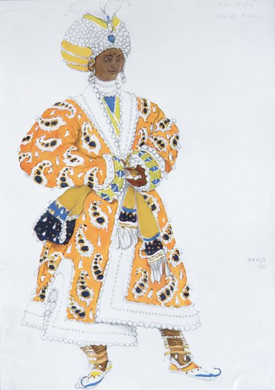 Costume design for Vaslav Nijinsky in the Ballet Blue God by Leon Bakst