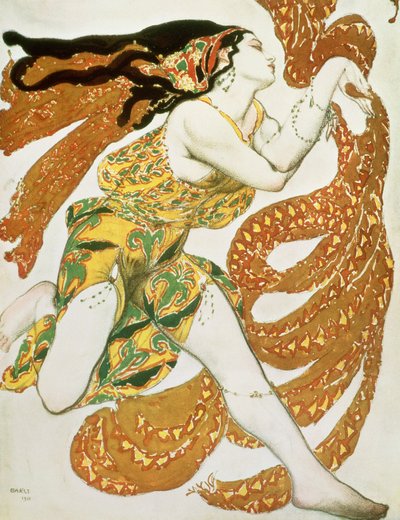 Costume design for a bacchante in 