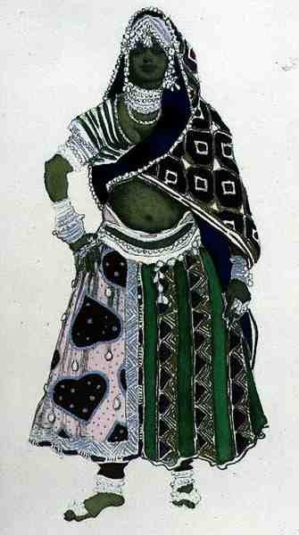 Costume design for an Arab Girl, from Le Dieu Bleu by Leon Bakst