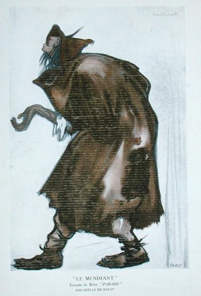 Costume design for the Beggar, for 
