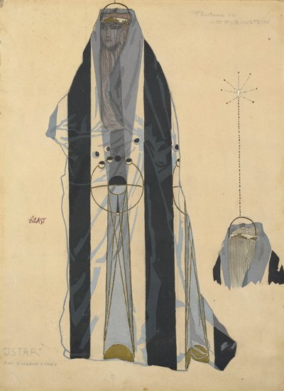 Costume design for the ballet Istar by Bohuslav Martinu, c. 1922 by Leon Bakst