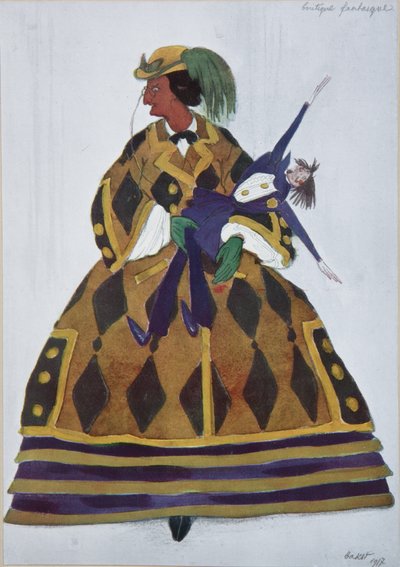 Englishwoman. Costume Design for the Ballet The Magic Toy Shop by G. Rossini by Leon Bakst