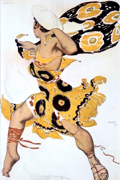 Ephebe, costume design for a Ballets Russes production of Tcherepnins Narcisse by Leon Bakst