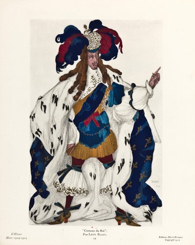 King. Costume Design for the Ballet Sleeping Beauty by P. Tchaikovsky, 1921 by Leon Bakst