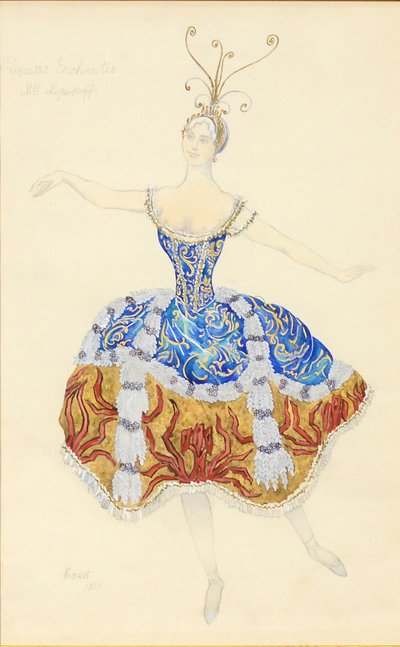 The Enchanted Princess. Costume Design for the Ballet The Sleeping Princess, 1921 by Leon Bakst