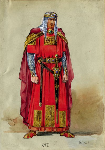 Medieval Prince; Costume Design by Leon Bakst