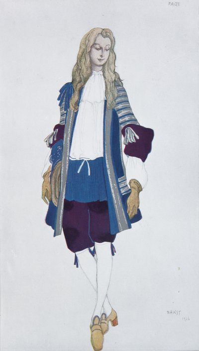 Page de la Princesse. Costume Design for the Ballet Sleeping Beauty by P. Tchaikovsky by Leon Bakst