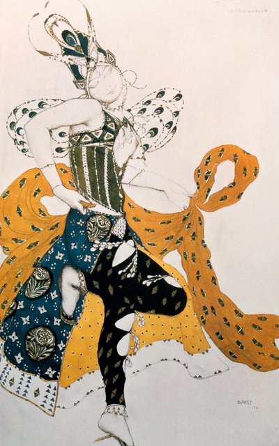 Peri Natasha Trouhanova, costume design for La Peri music by Paul Dukas by Leon Bakst
