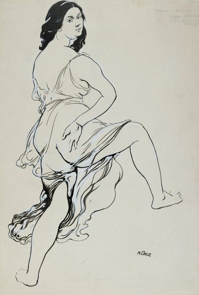 Portrait of Isadora Duncan Dancing, Early 20th Century by Leon Bakst
