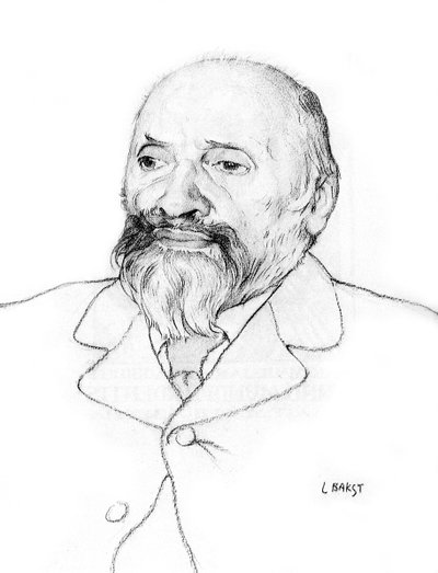 Portrait of Russian composer Mily Balakirev by Leon Bakst