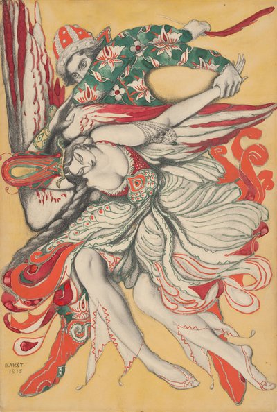 Poster Design for the Ballet The Firebird by I. Stravinsky by Leon Bakst