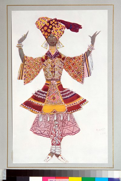 Russian ballet - costume drawn for the ballet The Blue God directed by C Michel Fokine by Leon Bakst