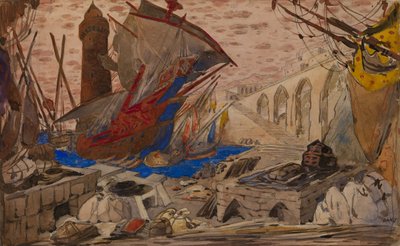 Set Design for La Pisanelle ou la mort parfumée by Gabriele d