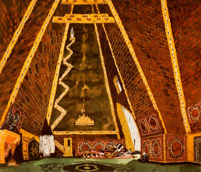 Set Design for Thamar, Ballet by Mily Balakirev by Leon Bakst