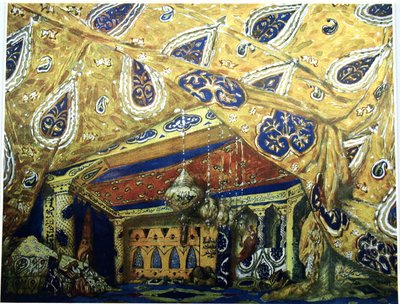 Stage Design for the Ballet Sheherazade by N. Rimsky-Korsakov by Leon Bakst